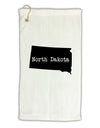 North Dakota - United States Shape Micro Terry Gromet Golf Towel 16 x 25 inch by TooLoud-Golf Towel-TooLoud-White-Davson Sales