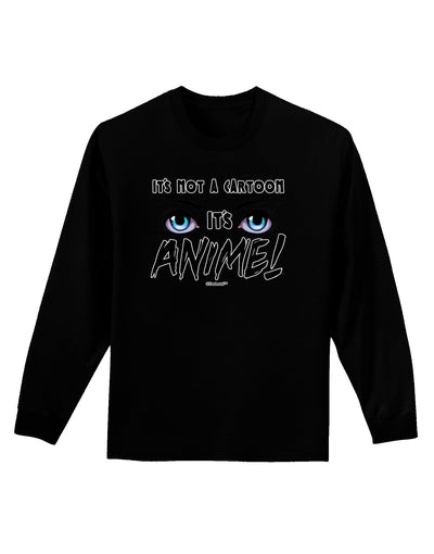 Not A Cartoon Eyes Blue Adult Long Sleeve Dark T-Shirt-TooLoud-Black-Small-Davson Sales