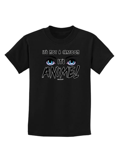 Not A Cartoon Eyes Blue Childrens Dark T-Shirt-Childrens T-Shirt-TooLoud-Black-X-Small-Davson Sales