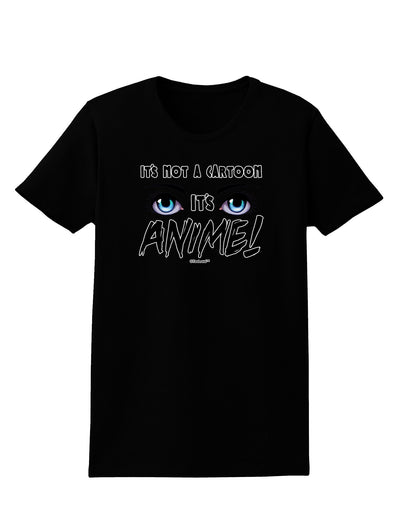 Not A Cartoon Eyes Blue Womens Dark T-Shirt-TooLoud-Black-X-Small-Davson Sales