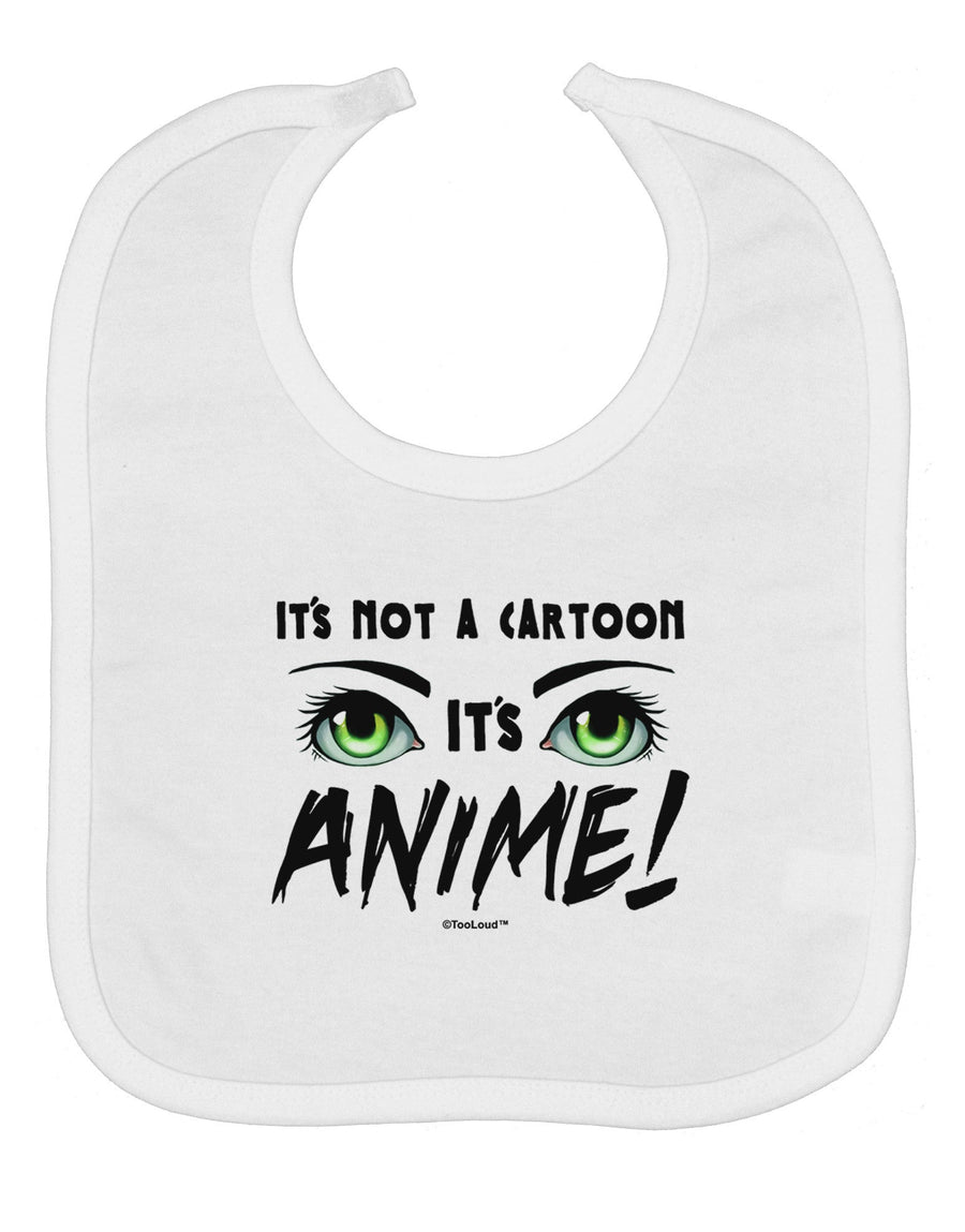 Not A Cartoon Eyes Green Baby Bib