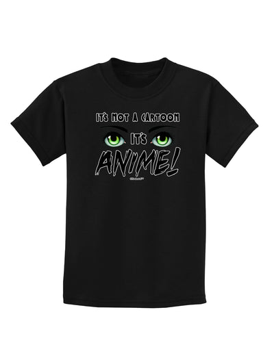 Not A Cartoon Eyes Green Childrens Dark T-Shirt-Childrens T-Shirt-TooLoud-Black-X-Small-Davson Sales