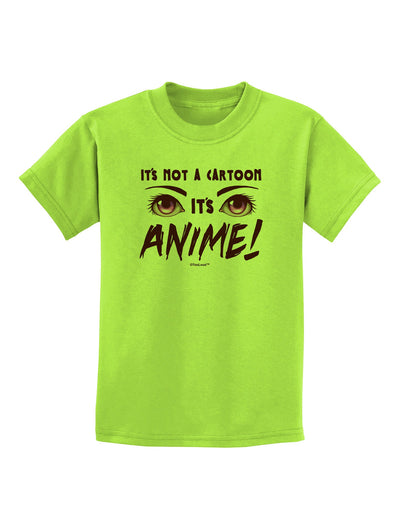 Not A Cartoon Eyes Magenta Childrens T-Shirt-Childrens T-Shirt-TooLoud-Lime-Green-X-Small-Davson Sales