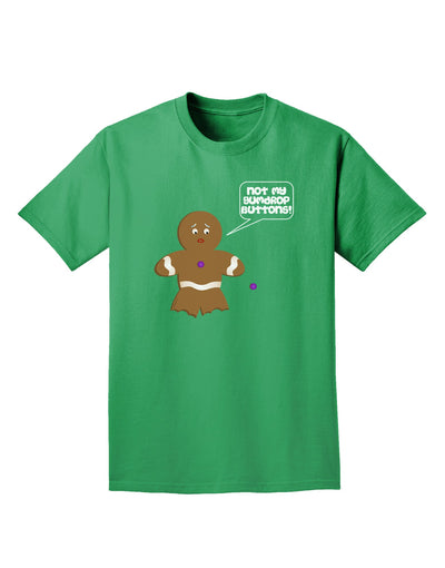 Not My Gumdrop Buttons Gingerbread Man Christmas Adult Dark T-Shirt-Mens T-Shirt-TooLoud-Kelly-Green-Small-Davson Sales