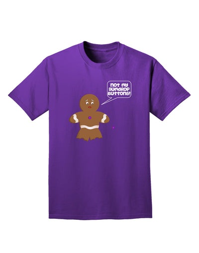 Not My Gumdrop Buttons Gingerbread Man Christmas Adult Dark T-Shirt-Mens T-Shirt-TooLoud-Purple-Small-Davson Sales