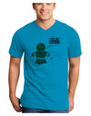 Not My Gumdrop Buttons Gingerbread Man Christmas Adult V-Neck T-shirt-Mens V-Neck T-Shirt-TooLoud-Turquoise-Small-Davson Sales