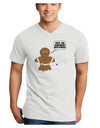 Not My Gumdrop Buttons Gingerbread Man Christmas Adult V-Neck T-shirt-Mens V-Neck T-Shirt-TooLoud-White-Small-Davson Sales