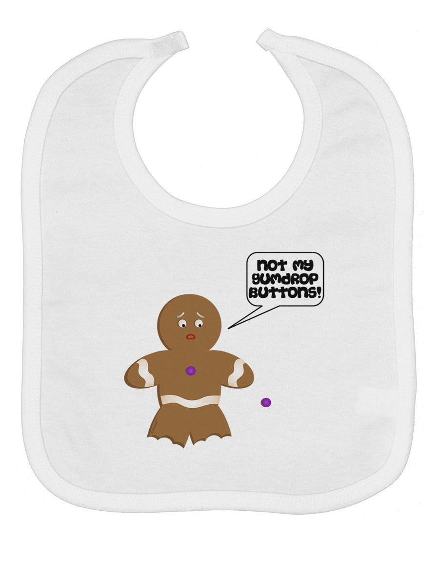 Not My Gumdrop Buttons Gingerbread Man Christmas Baby Bib