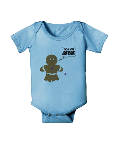 Not My Gumdrop Buttons Gingerbread Man Christmas Baby Romper Bodysuit-Baby Romper-TooLoud-Light-Blue-06-Months-Davson Sales