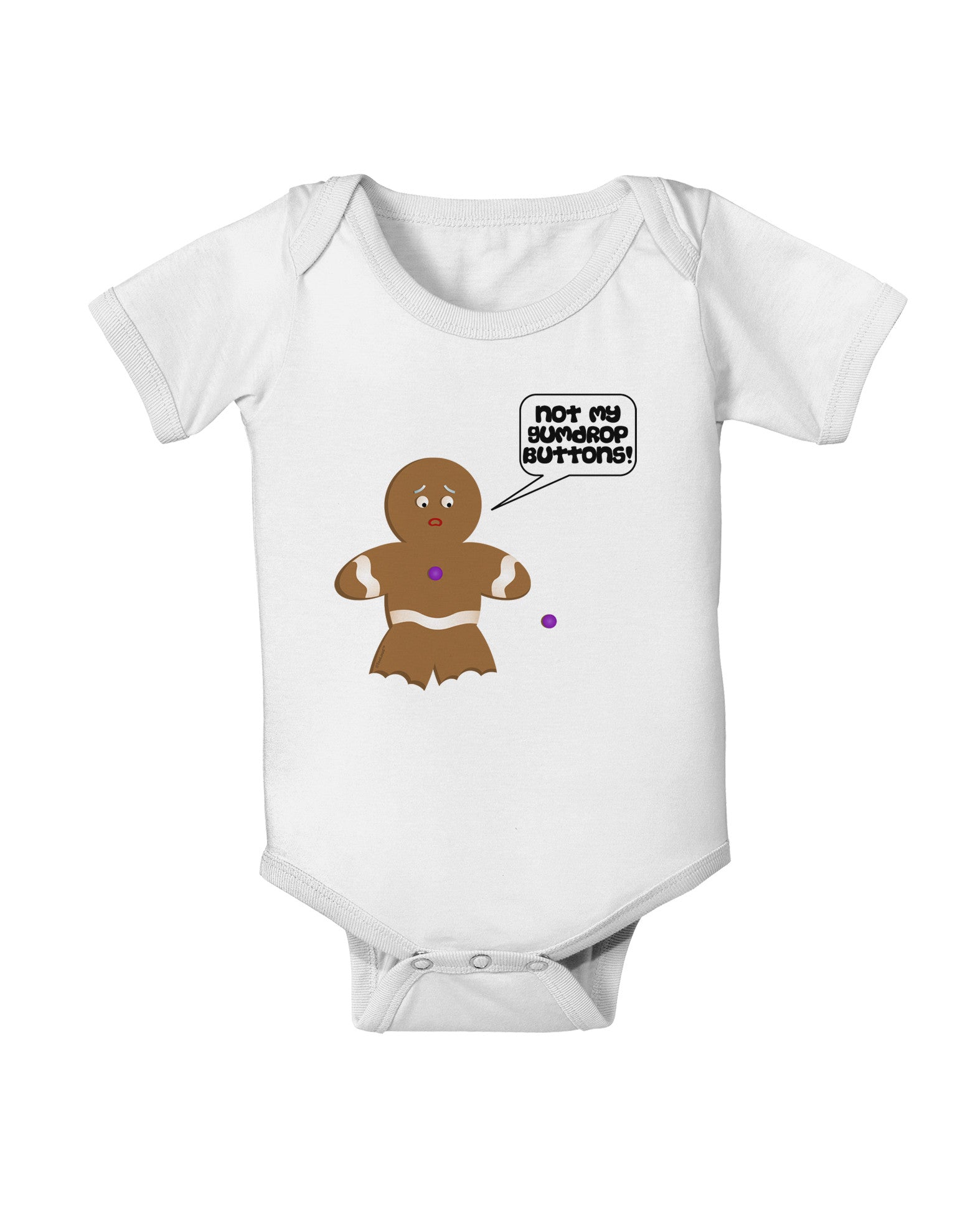 Not My Gumdrop Buttons Gingerbread Man Christmas Baby Romper Bodysuit-Baby Romper-TooLoud-White-06-Months-Davson Sales
