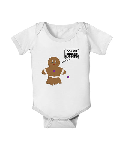 Not My Gumdrop Buttons Gingerbread Man Christmas Baby Romper Bodysuit-Baby Romper-TooLoud-White-06-Months-Davson Sales