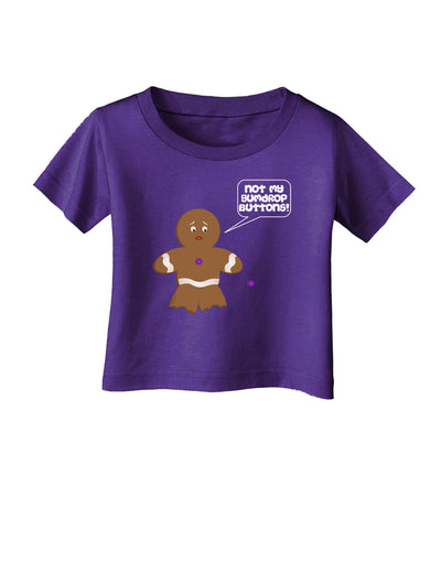 Not My Gumdrop Buttons Gingerbread Man Christmas Infant T-Shirt Dark-Infant T-Shirt-TooLoud-Purple-06-Months-Davson Sales