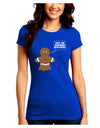 Not My Gumdrop Buttons Gingerbread Man Christmas Juniors Crew Dark T-Shirt-T-Shirts Juniors Tops-TooLoud-Royal-Blue-Juniors Fitted Small-Davson Sales