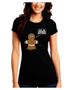 Not My Gumdrop Buttons Gingerbread Man Christmas Juniors Crew Dark T-Shirt-T-Shirts Juniors Tops-TooLoud-Black-Juniors Fitted Small-Davson Sales