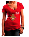 Not My Gumdrop Buttons Gingerbread Man Christmas Juniors V-Neck Dark T-Shirt-Womens V-Neck T-Shirts-TooLoud-Red-Juniors Fitted Small-Davson Sales