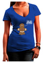 Not My Gumdrop Buttons Gingerbread Man Christmas Juniors V-Neck Dark T-Shirt-Womens V-Neck T-Shirts-TooLoud-Royal-Blue-Juniors Fitted Small-Davson Sales