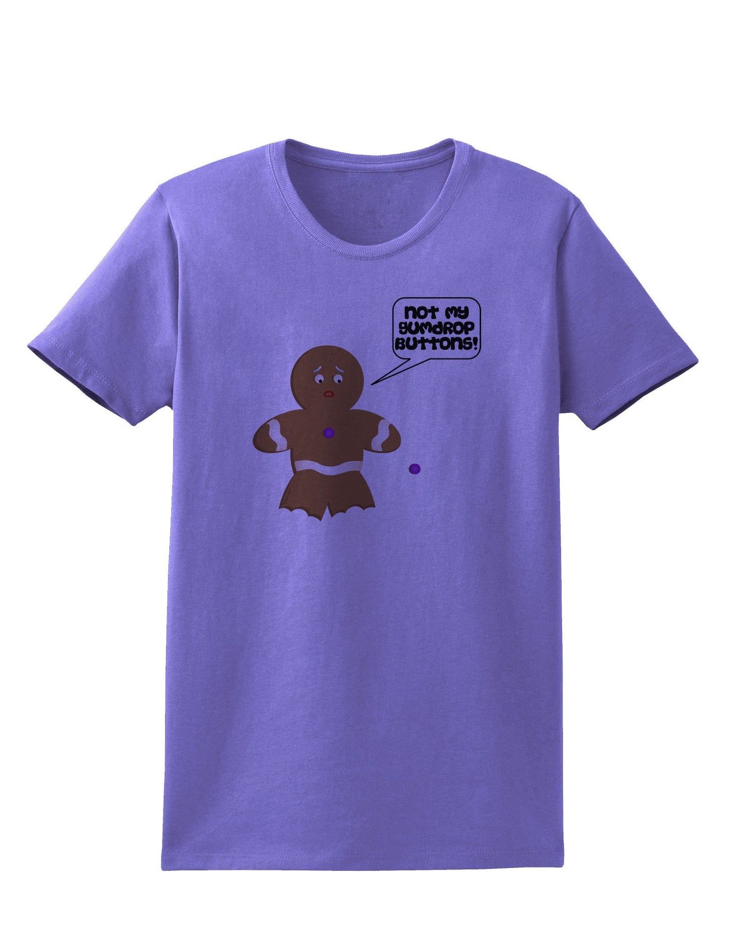Not My Gumdrop Buttons Gingerbread Man Christmas Womens T-Shirt-Womens T-Shirt-TooLoud-Violet-X-Small-Davson Sales