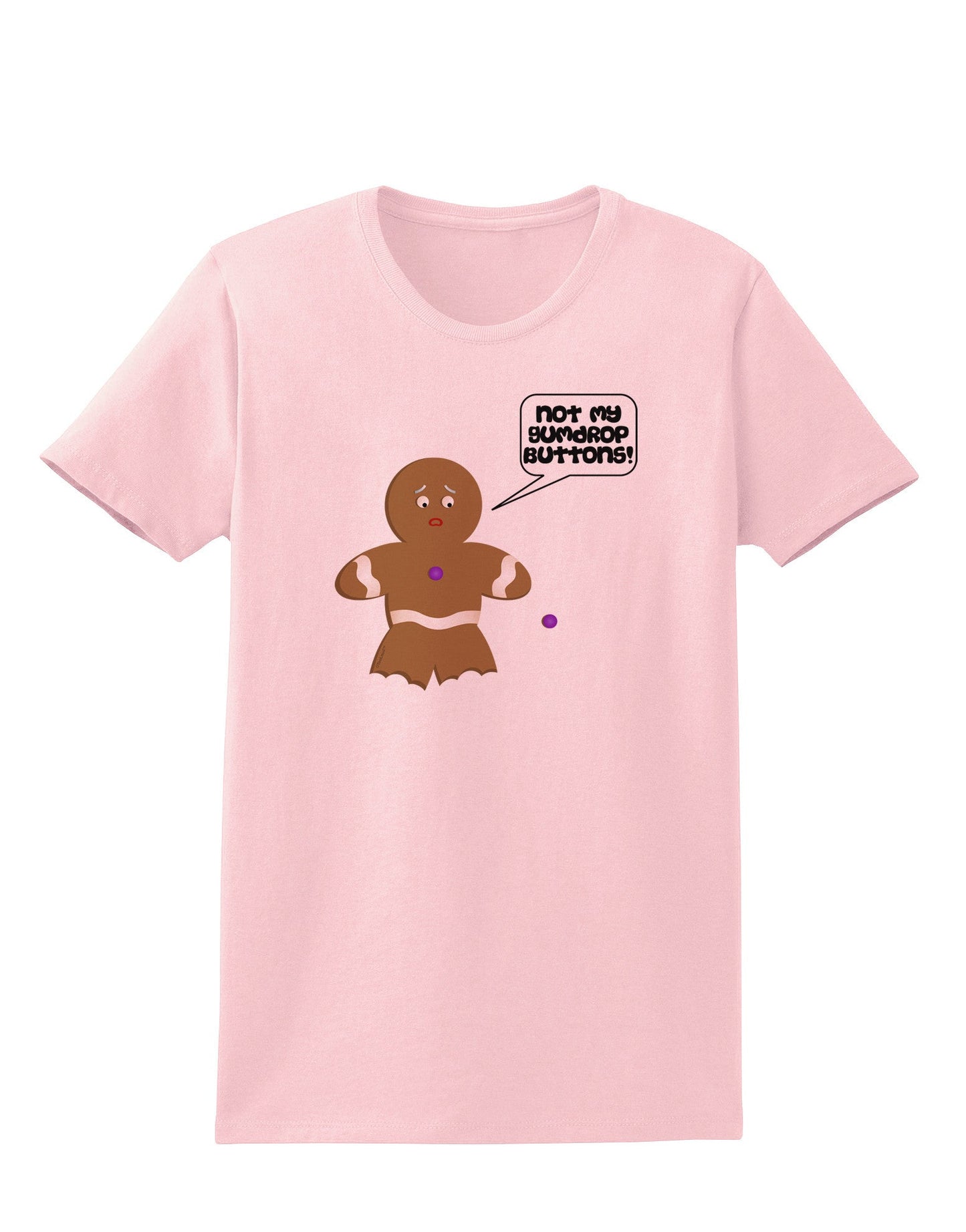 Not My Gumdrop Buttons Gingerbread Man Christmas Womens T-Shirt-Womens T-Shirt-TooLoud-PalePink-X-Small-Davson Sales