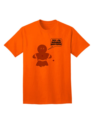 Not My Gumdrop Buttons - Gingerbread Man Themed Adult Christmas T-Shirt-Mens T-shirts-TooLoud-Orange-Small-Davson Sales