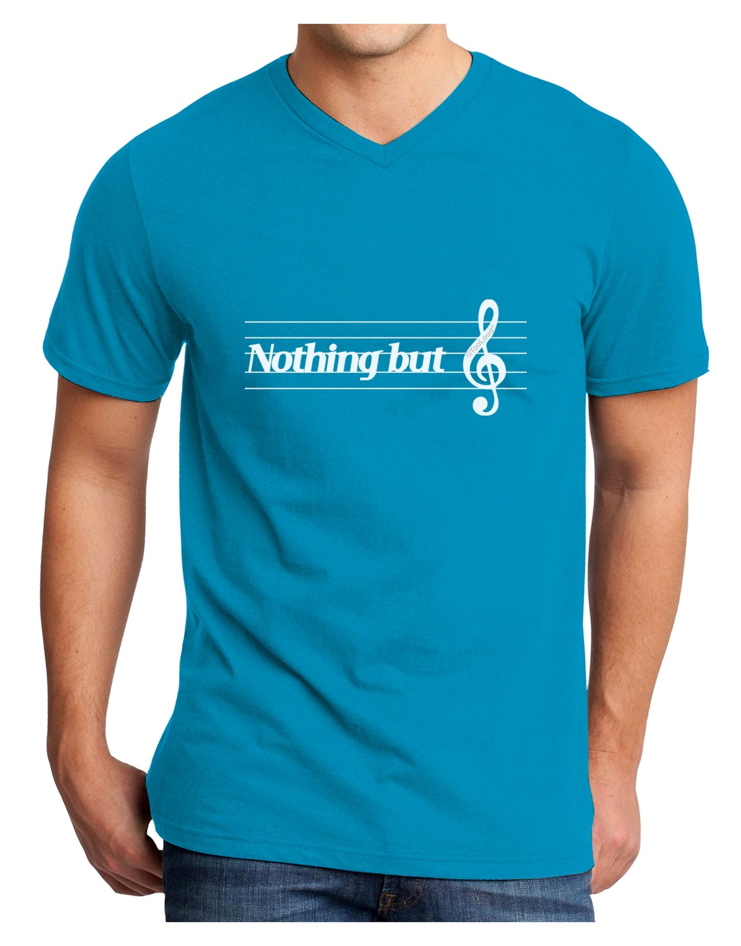 Nothing But Treble Music Pun Adult Dark V-Neck T-Shirt by TooLoud-Mens V-Neck T-Shirt-TooLoud-Turquoise-Small-Davson Sales