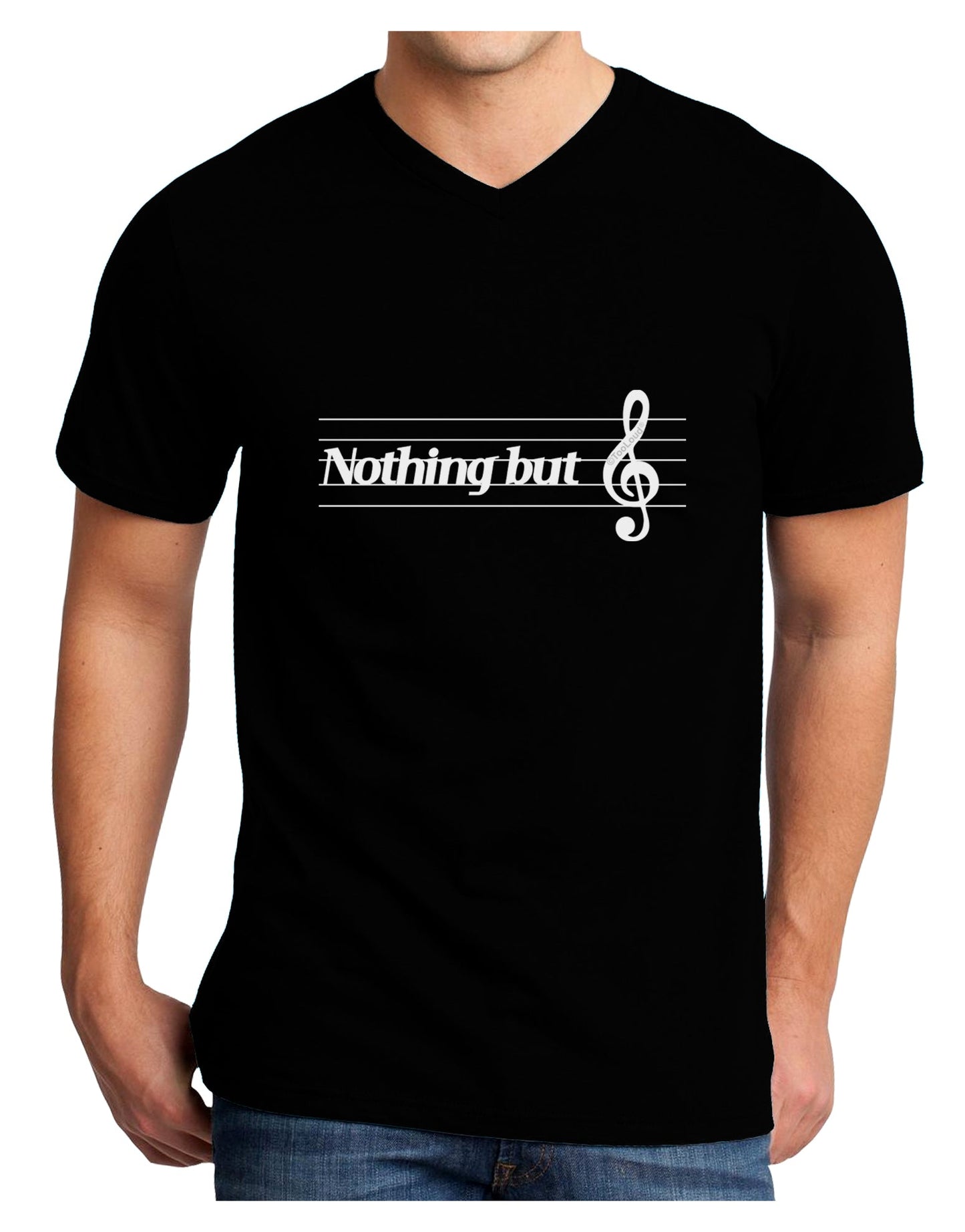 Nothing But Treble Music Pun Adult Dark V-Neck T-Shirt by TooLoud-Mens V-Neck T-Shirt-TooLoud-Black-Small-Davson Sales