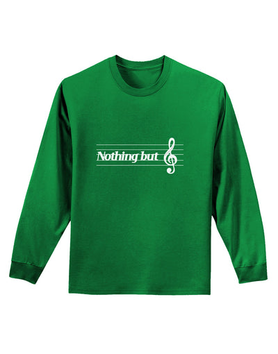 Nothing But Treble Music Pun Adult Long Sleeve Dark T-Shirt by TooLoud-TooLoud-Kelly-Green-Small-Davson Sales