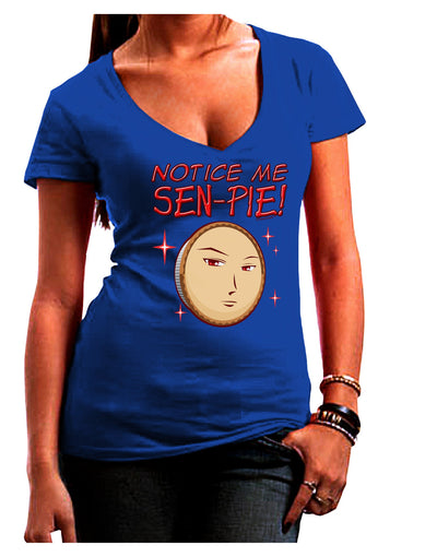 Notice Me Sen-pie Juniors V-Neck Dark T-Shirt-Womens V-Neck T-Shirts-TooLoud-Royal-Blue-Juniors Fitted Small-Davson Sales