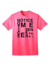 Notice Me Senpai Artistic Text - Premium Adult T-Shirt for Art Enthusiasts-Mens T-shirts-TooLoud-Neon-Pink-Small-Davson Sales