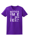 Notice Me Senpai Artistic Text Womens Dark T-Shirt-TooLoud-Purple-X-Small-Davson Sales