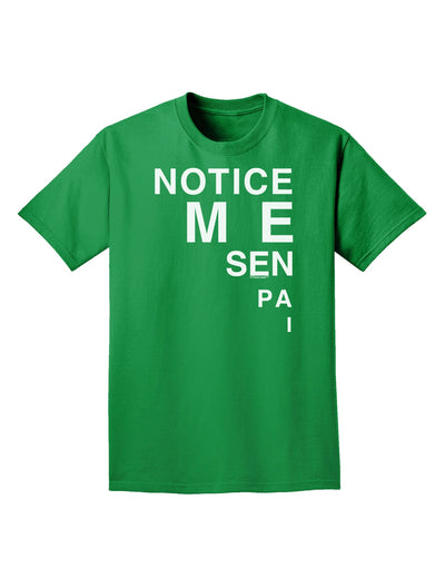 Notice Me Senpai Triangle Text Adult Dark T-Shirt-Mens T-Shirt-TooLoud-Kelly-Green-Small-Davson Sales