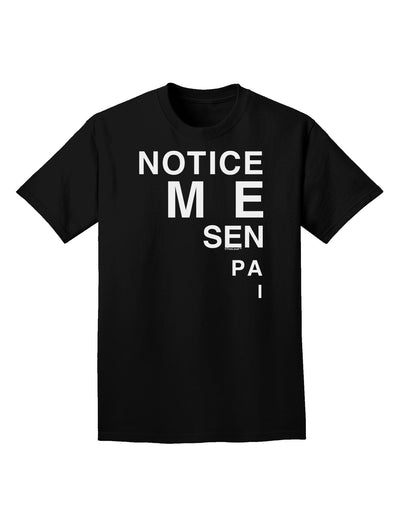 Notice Me Senpai Triangle Text Adult Dark T-Shirt-Mens T-Shirt-TooLoud-Black-Small-Davson Sales