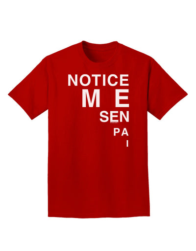 Notice Me Senpai Triangle Text Adult Dark T-Shirt-Mens T-Shirt-TooLoud-Red-Small-Davson Sales