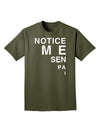 Notice Me Senpai Triangle Text Adult Dark T-Shirt-Mens T-Shirt-TooLoud-Military-Green-Small-Davson Sales