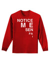 Notice Me Senpai Triangle Text Adult Long Sleeve Dark T-Shirt-TooLoud-Red-Small-Davson Sales