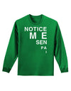 Notice Me Senpai Triangle Text Adult Long Sleeve Dark T-Shirt-TooLoud-Kelly-Green-Small-Davson Sales