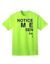 Notice Me Senpai Triangle Text - Premium Adult T-Shirt for Contemporary Fashion Enthusiasts-Mens T-shirts-TooLoud-Neon-Green-Small-Davson Sales