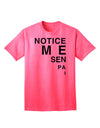 Notice Me Senpai Triangle Text - Premium Adult T-Shirt for Contemporary Fashion Enthusiasts-Mens T-shirts-TooLoud-Neon-Pink-Small-Davson Sales