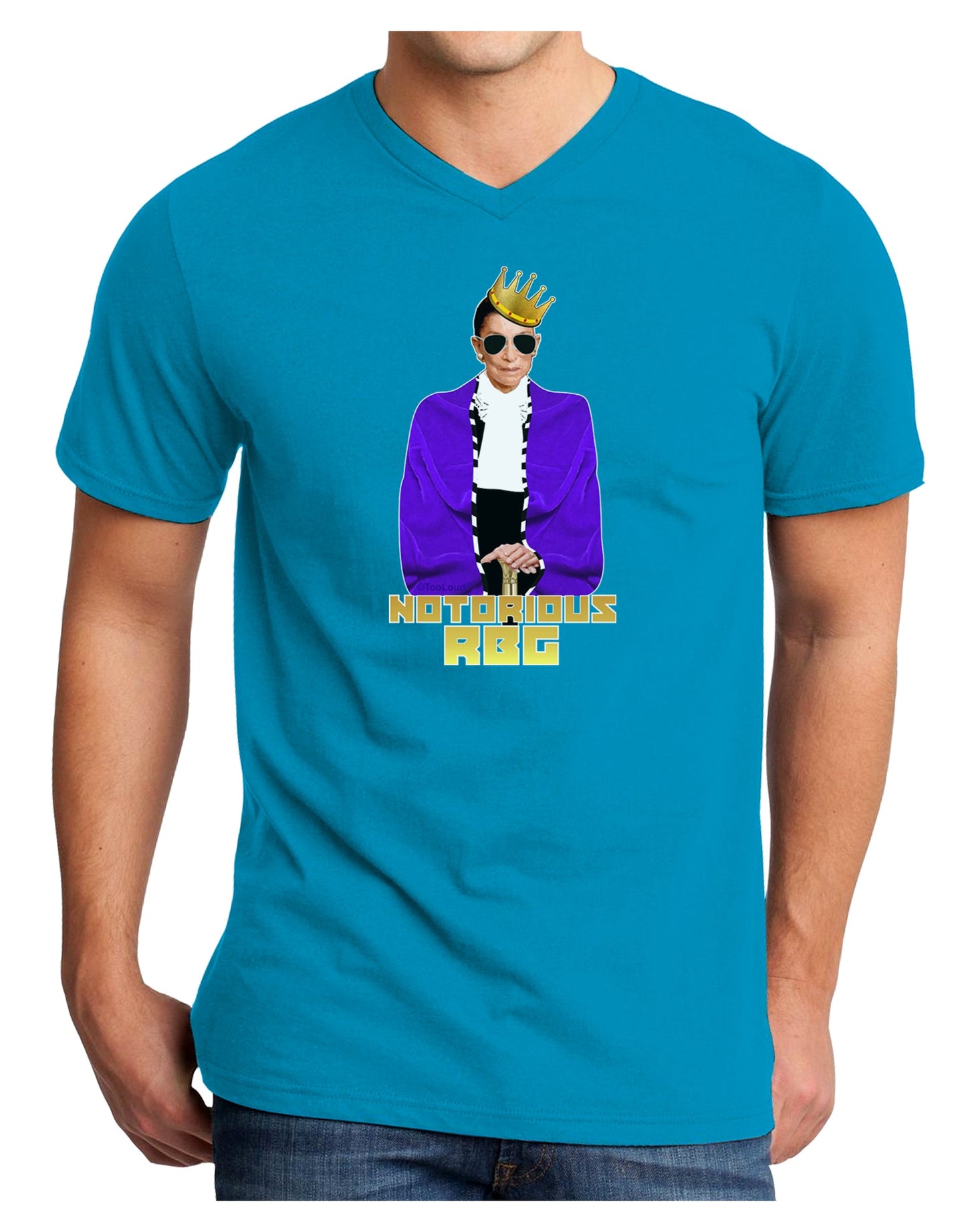 Notorious RBG Adult Dark V-Neck T-Shirt by TooLoud-TooLoud-Turquoise-Small-Davson Sales