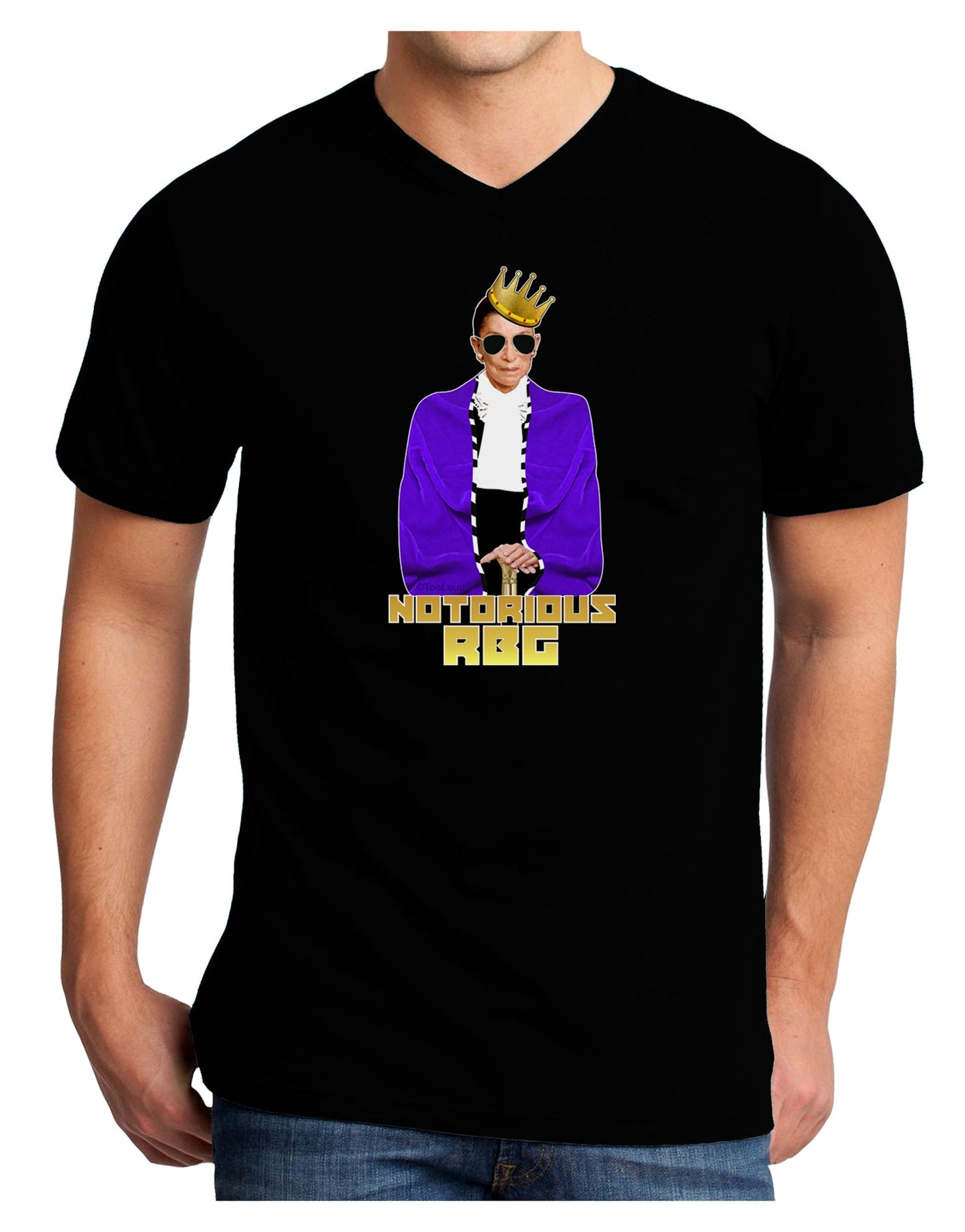 Notorious RBG Adult Dark V-Neck T-Shirt by TooLoud-TooLoud-Black-Small-Davson Sales