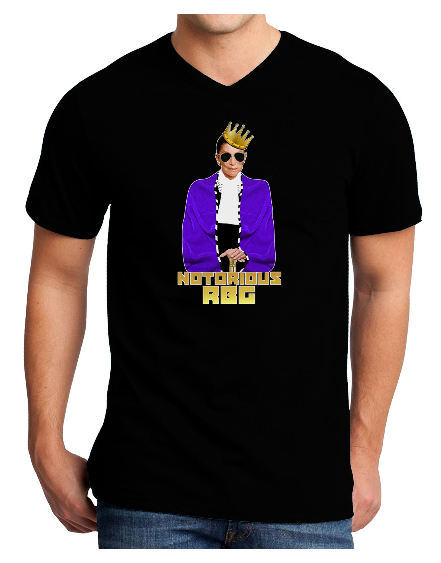 Notorious RBG Adult Dark V-Neck T-Shirt by TooLoud-TooLoud-Black-Small-Davson Sales