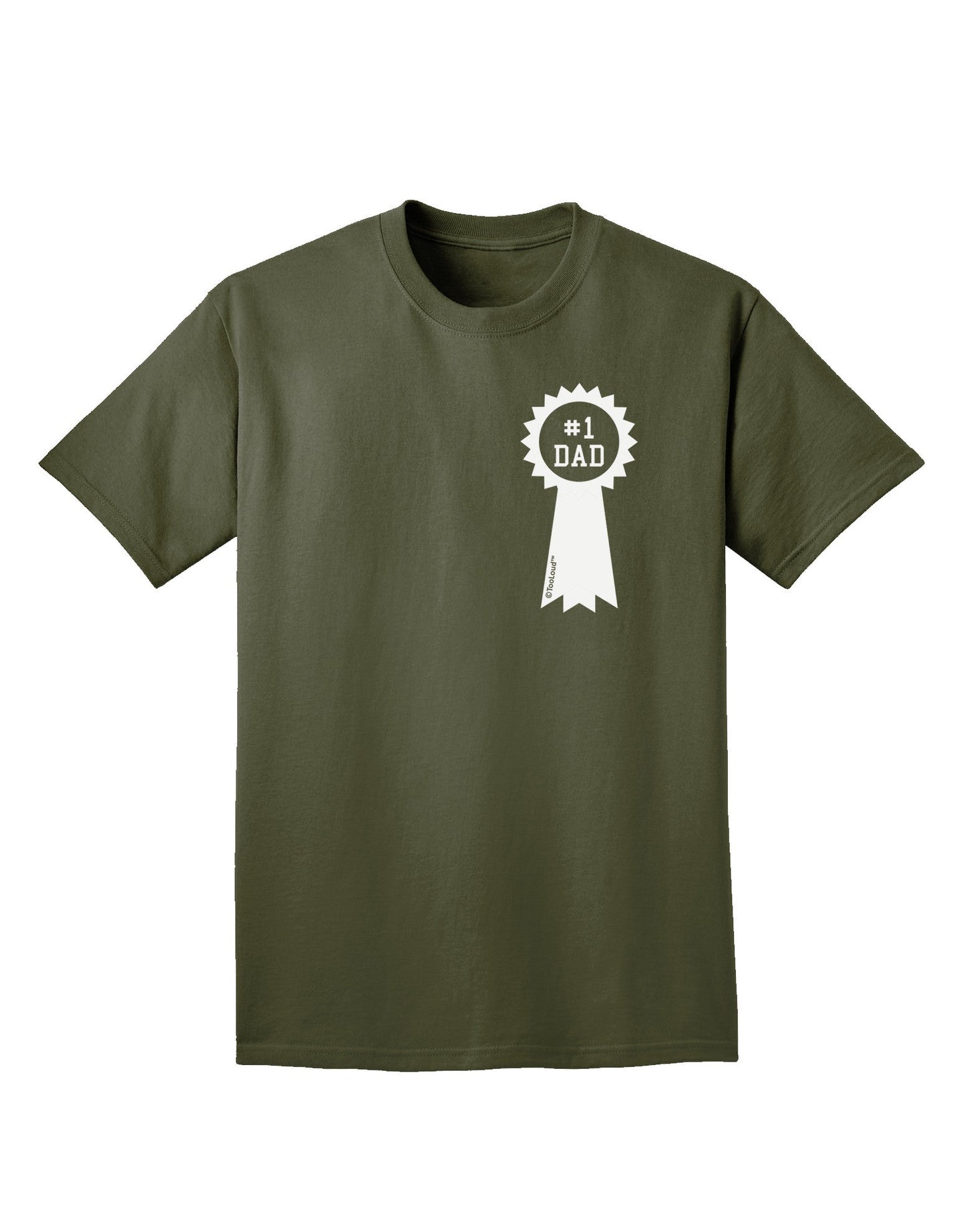 Number One Dad Award Ribbon Adult Dark T-Shirt-Mens T-Shirt-TooLoud-Military-Green-Small-Davson Sales