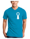 Number One Dad Award Ribbon Adult Dark V-Neck T-Shirt-Mens V-Neck T-Shirt-TooLoud-Turquoise-Small-Davson Sales