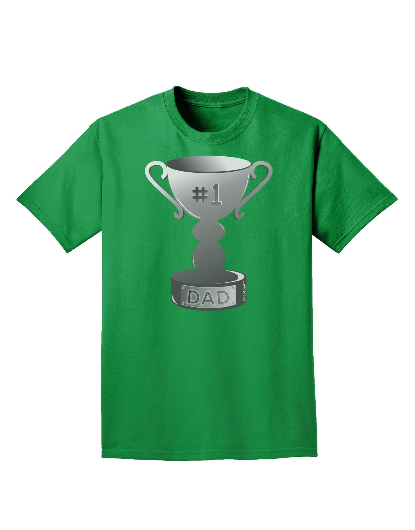 Number One Dad Trophy - Grayscale Adult Dark T-Shirt-Mens T-Shirt-TooLoud-Kelly-Green-Small-Davson Sales