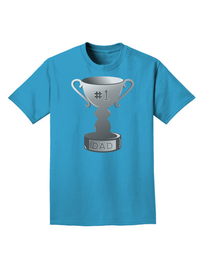 Number One Dad Trophy - Grayscale Adult Dark T-Shirt-Mens T-Shirt-TooLoud-Turquoise-Small-Davson Sales