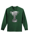 Number One Dad Trophy - Grayscale Adult Long Sleeve Dark T-Shirt-TooLoud-Dark-Green-Small-Davson Sales