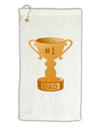 Number One Dad Trophy Micro Terry Gromet Golf Towel 16 x 25 inch-Golf Towel-TooLoud-White-Davson Sales