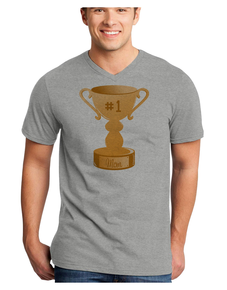 Number One Mom Trophy Adult V-Neck T-shirt by TooLoud-Mens V-Neck T-Shirt-TooLoud-White-Small-Davson Sales