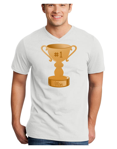 Number One Mom Trophy Adult V-Neck T-shirt by TooLoud-Mens V-Neck T-Shirt-TooLoud-White-Small-Davson Sales