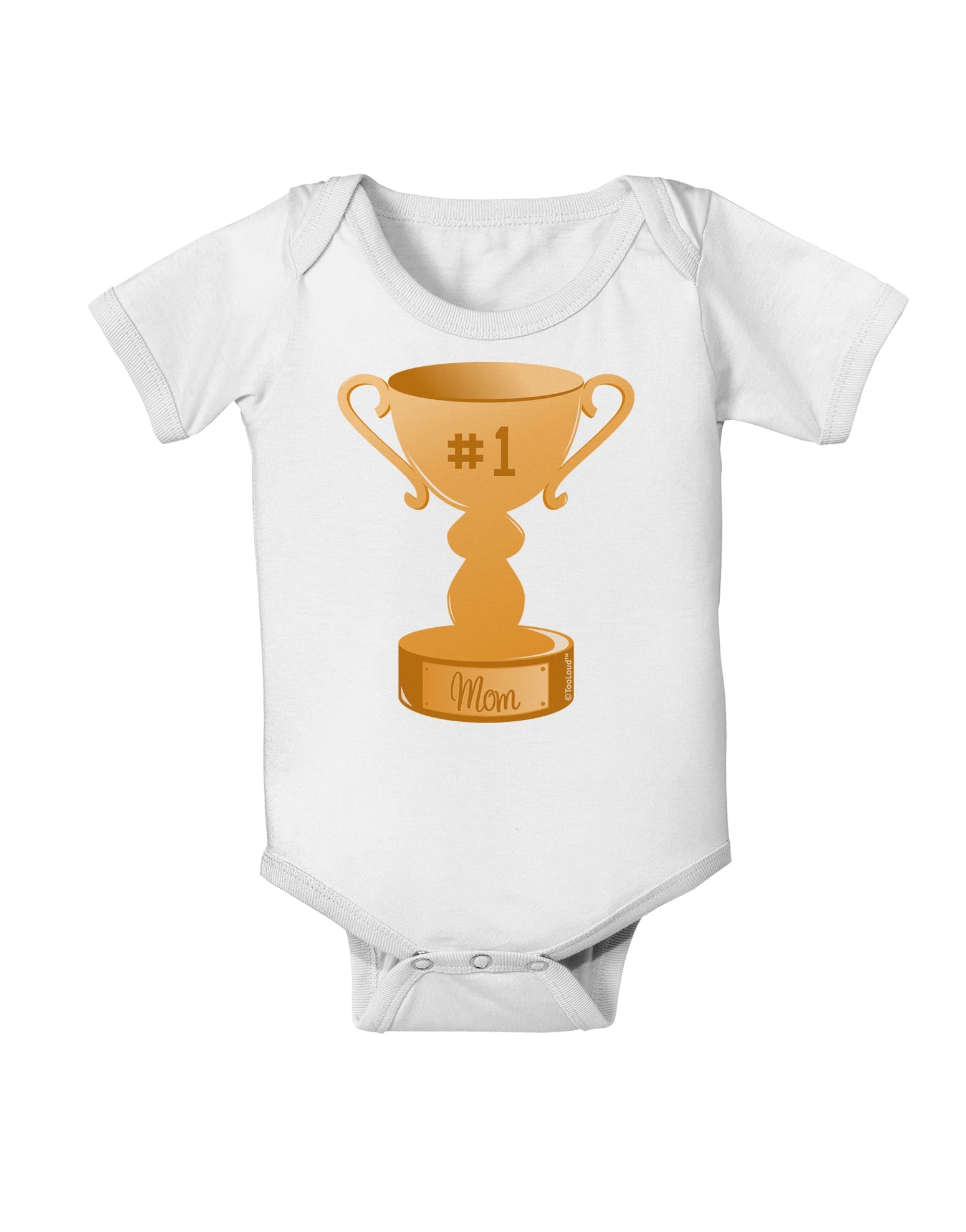 Number One Mom Trophy Baby Romper Bodysuit by TooLoud-Baby Romper-TooLoud-White-06-Months-Davson Sales