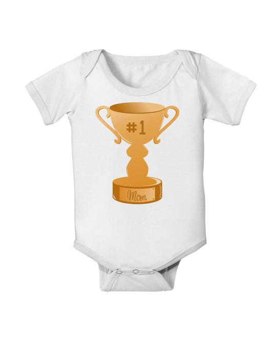 Number One Mom Trophy Baby Romper Bodysuit by TooLoud-Baby Romper-TooLoud-White-06-Months-Davson Sales